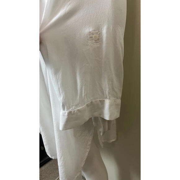 JONNY COTA OVERSIZED WHITE SHEER BUTTON UP OPERA BLOUSE SHIRT - Picture 7 of 9